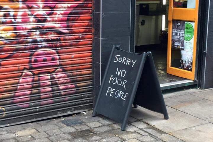 Hipster cafe faces backlash for bullsh*t ‘No Poor People’ sign