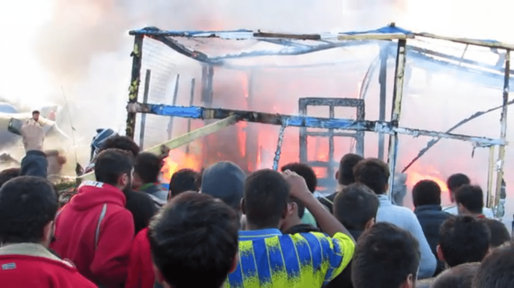 Fires threaten refugees across Europe, as winter draws in