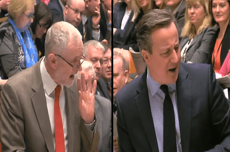 Cameron desperately repeats himself over and over, as Corbyn’s questions bite deep at PMQs