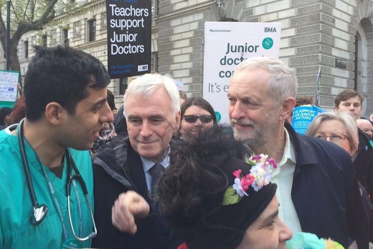 Jeremy Corbyn supports junior doctors
