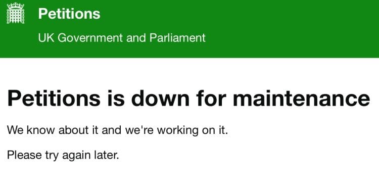 Huge number of voters pleading for a second chance break website with this petition