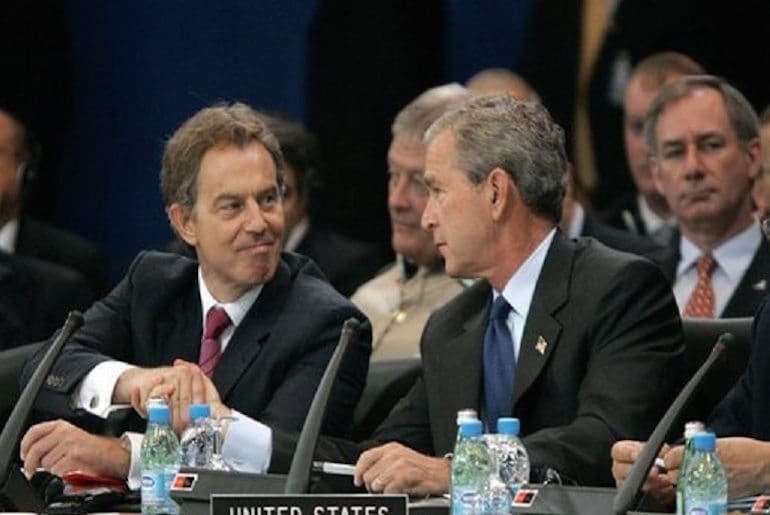 Tony Blair and George Bush