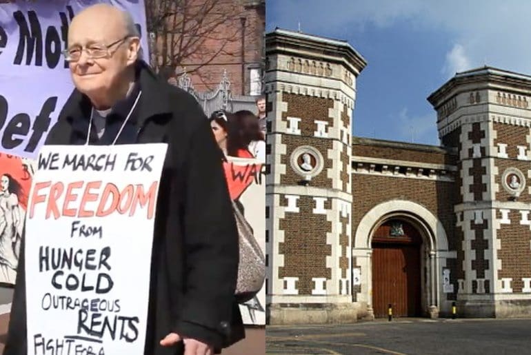 An 84-year-old vicar is facing jail for taking a stand against poverty