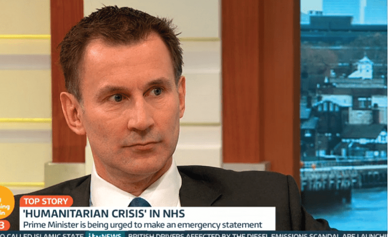 Jeremy Hunt looking panicked