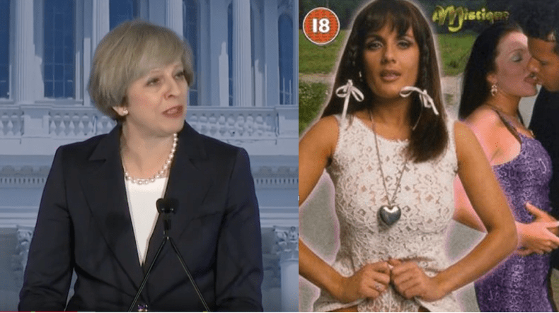 A total cock-up at the White House means Theresa May is confused with a porn star [IMAGES]