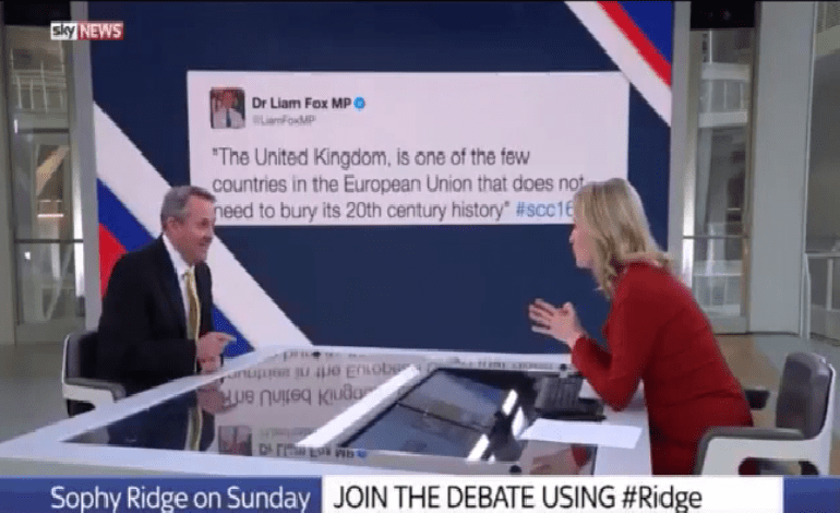 Tory Cabinet Minister’s bullsh*t means he can’t have noticed the screen right behind him [VIDEO]