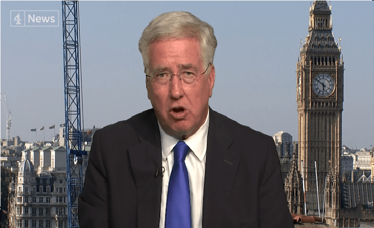 The Defence Secretary is left red-faced after falling head first into a trap on national TV [VIDEO]