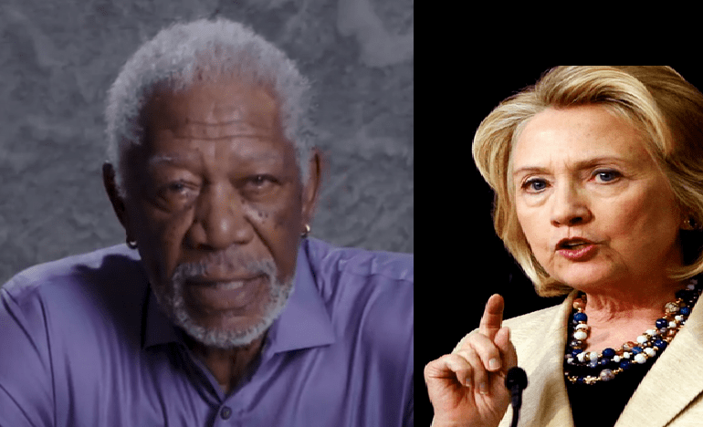 Fans left shell-shocked after Morgan Freeman tries to brainwash them for Hillary Clinton [VIDEO]