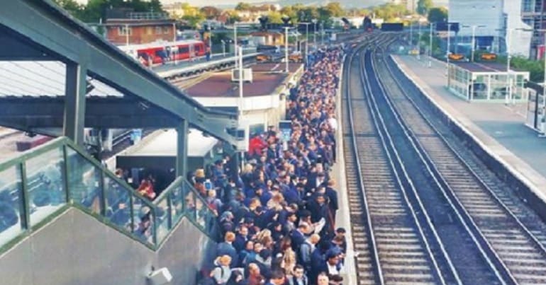 An overcrowded train station demonstrating why this petition is needed