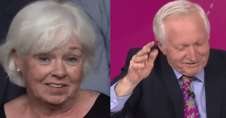 Audience member and David Dimbleby