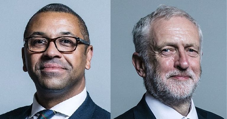 James Cleverly and Jeremy Corbyn