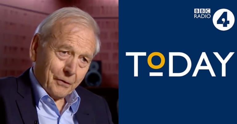 John Humphrys and Radio 4 Today programme logo