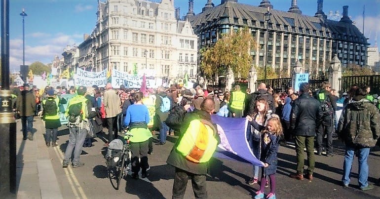 An image from Extinction Rebellions declaration action