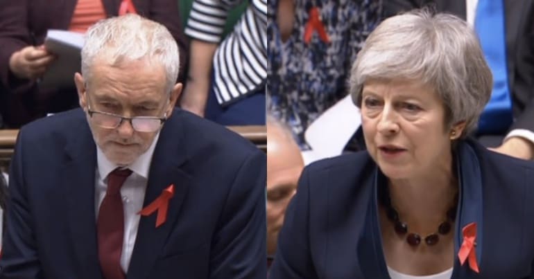 Jeremy Corbyn and Theresa May