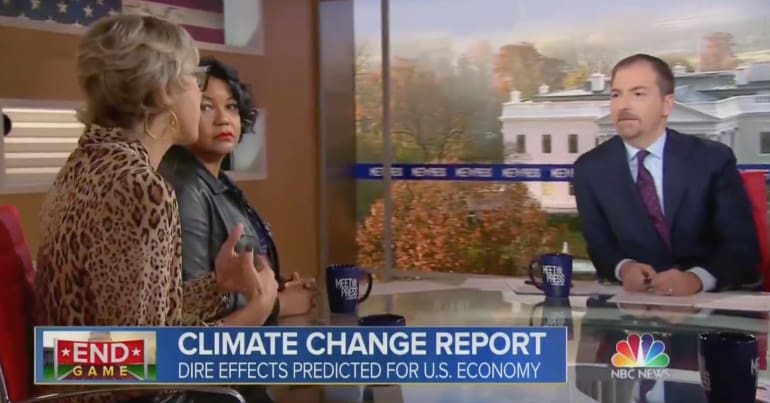 A climate change denier talks to NBC News.