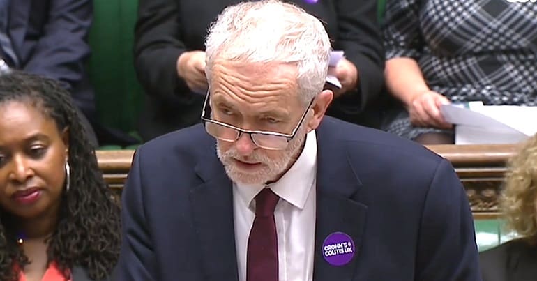 Jeremy Corbyn at PMQs