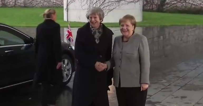 Theresa May and Angela Merkel