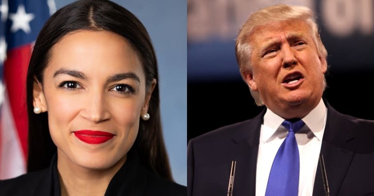 Alexandria Ocasio-Cortez and Donald Trump