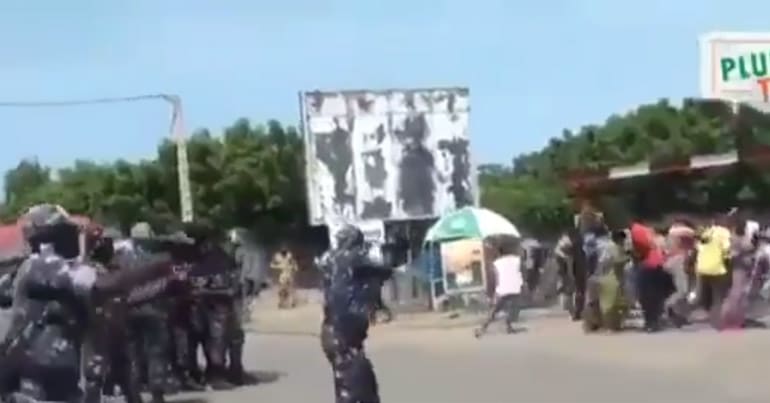 Police filmed shooting at protesters in one of Africa’s ‘most stable’ Western-backed democracies