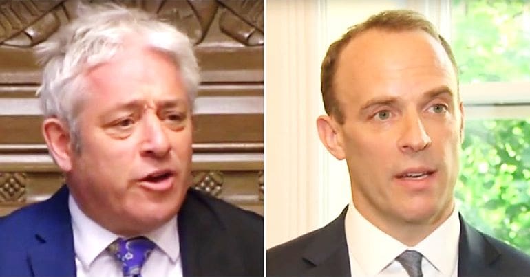 Speaker John Bercow next to MP Dominic Raab