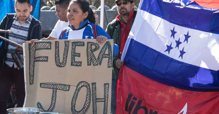 Anti-government protesters in Honduras.