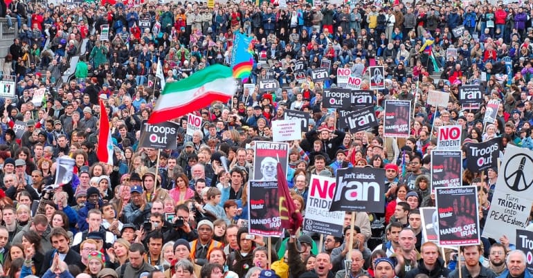 Crowd at a Stop the War protest