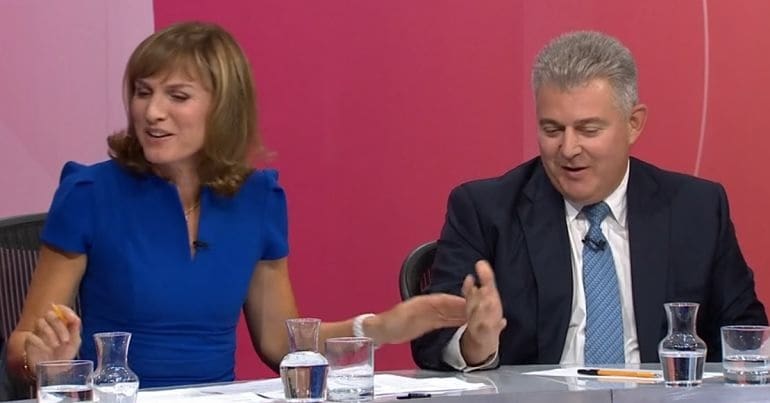 Fiona Bruce and Brandon Lewis on BBC Question Time