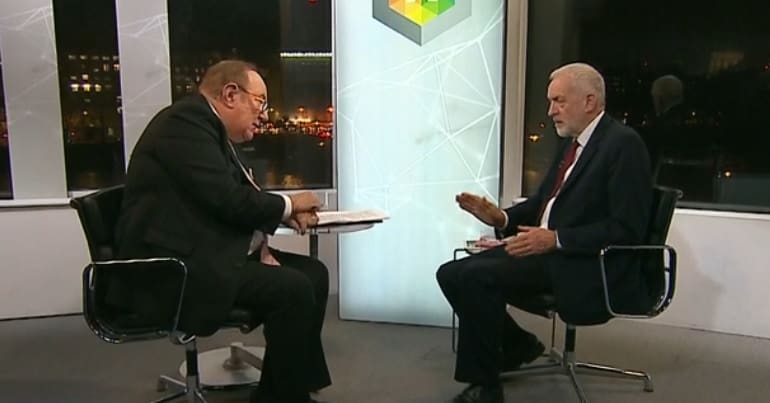 Andrew Neil and Jeremy Corbyn