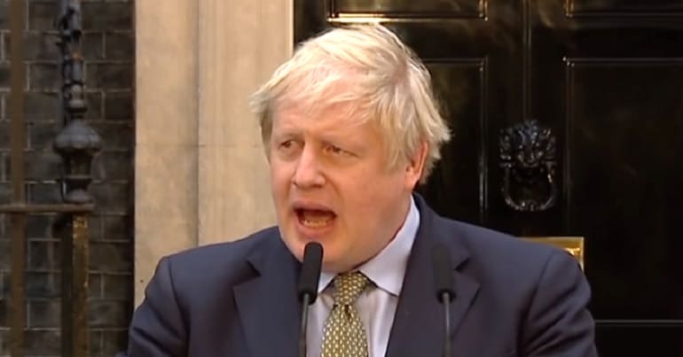 Boris Johnson outside number 10