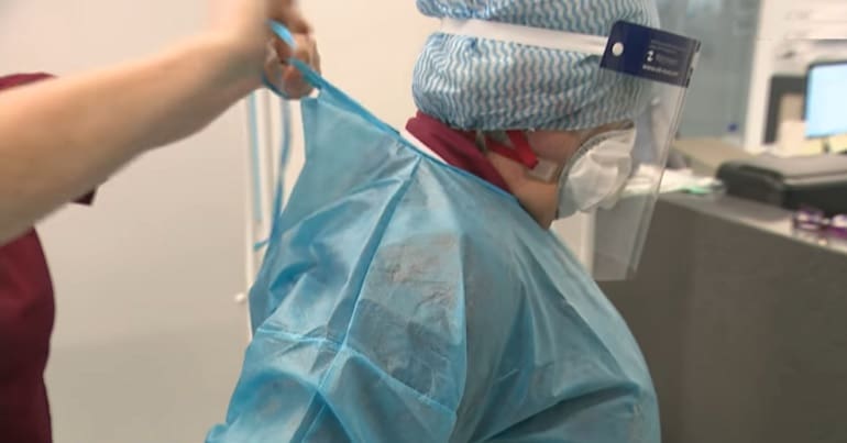 NHS staff wearing Personal Protective Equipment (PPE)