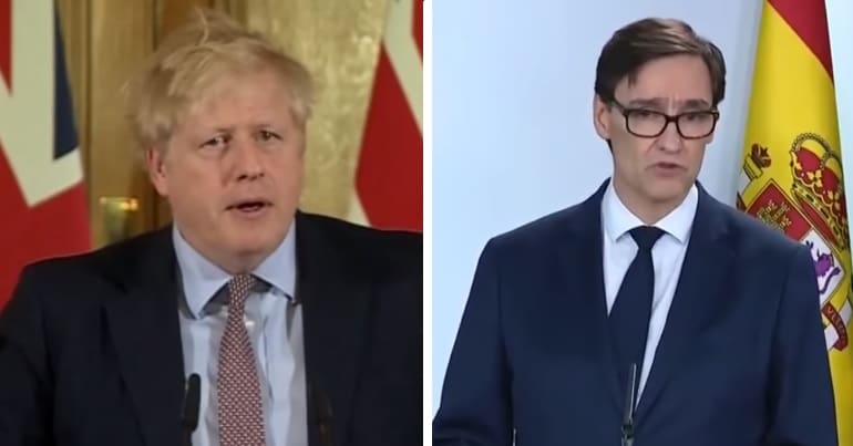 Boris Johnson and Salvador Illa