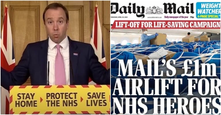Matt Hancock’s support for the Daily Mail blows his previous PPE excuses out of the water
