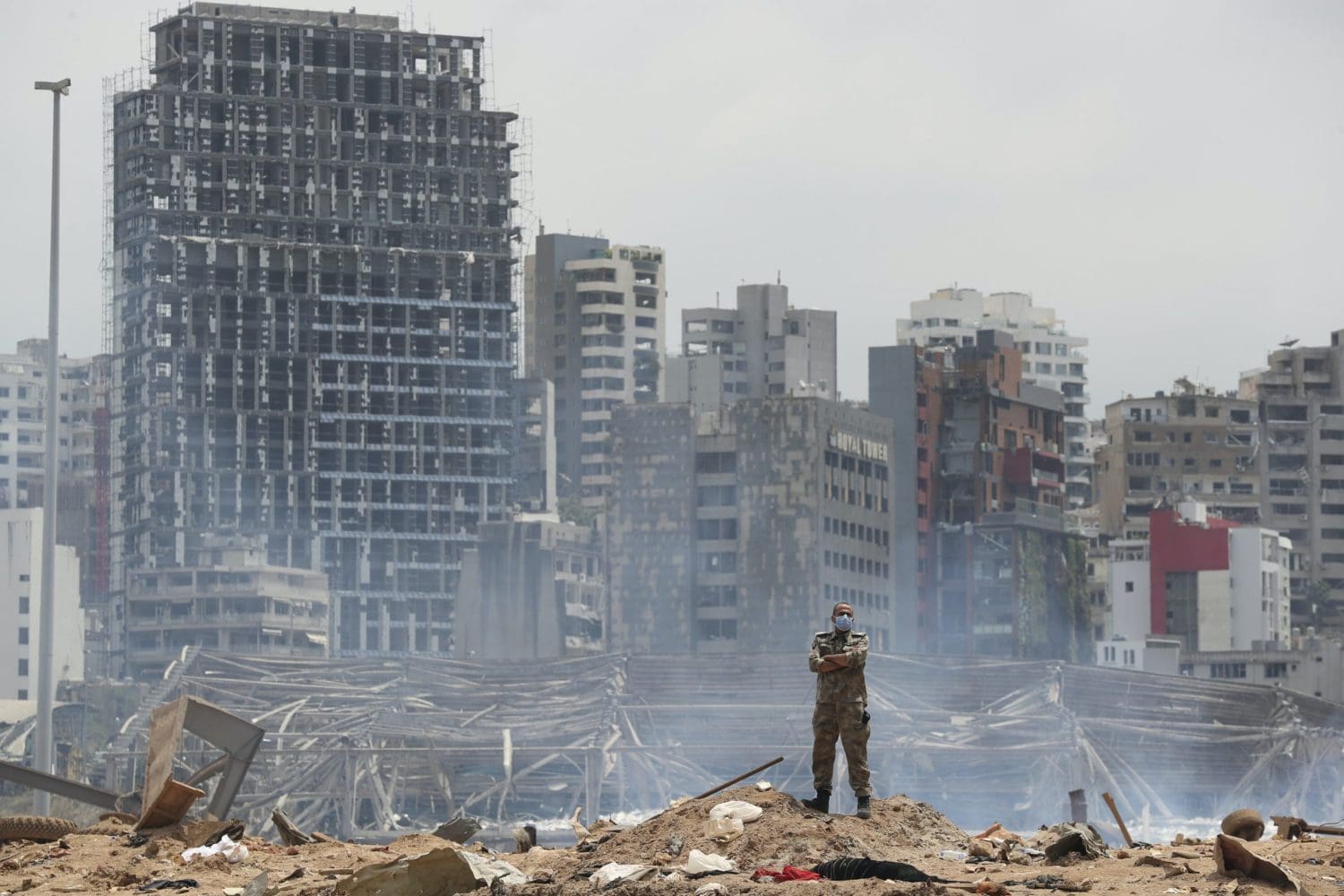 Devastating Beirut blast impact can be seen six miles away