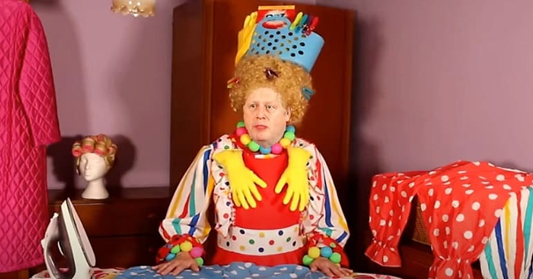 Boris Johnson as Widow Twankey