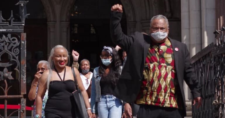 Marc Wadsworth outside the High Court