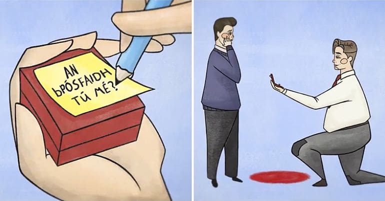 Irish for "will you marry me" and a marriage proposal