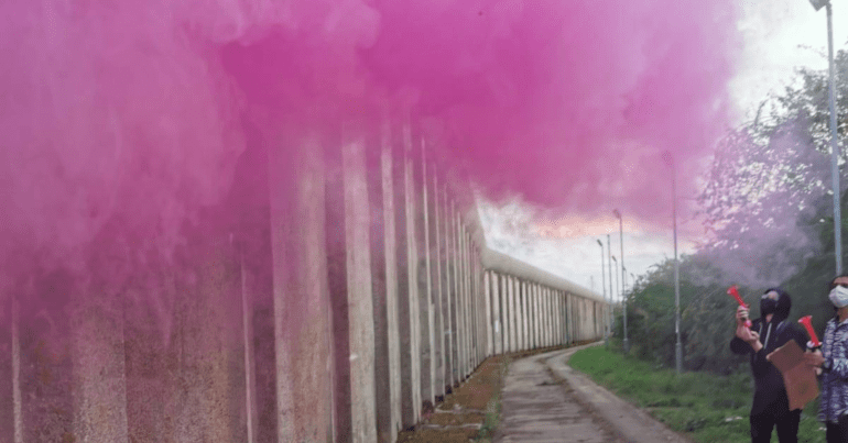 A demonstration against racism by prison officers at HMP Long Lartin