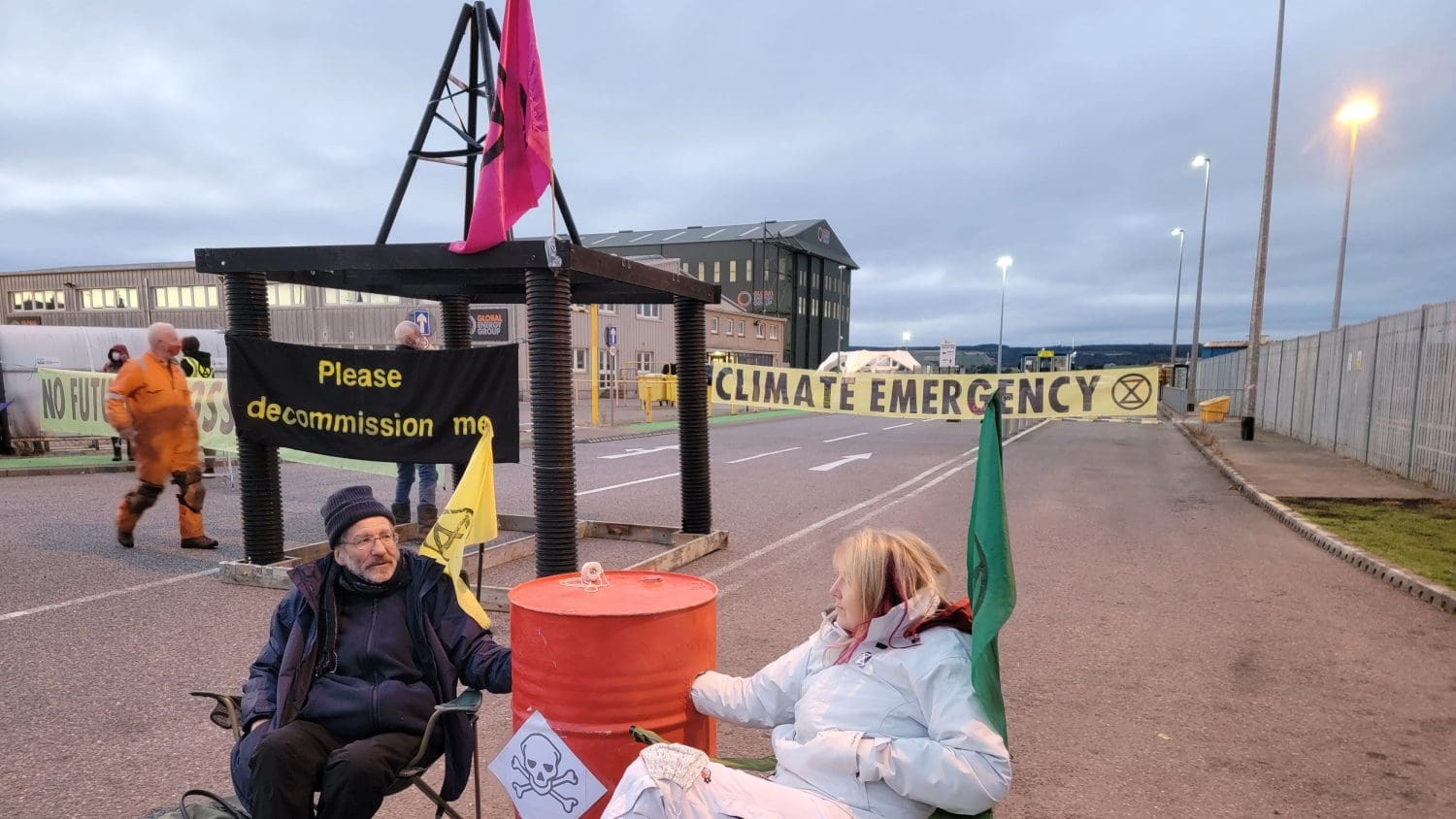 Extinction Rebellion Scotland blockade oil rig maintenance facility