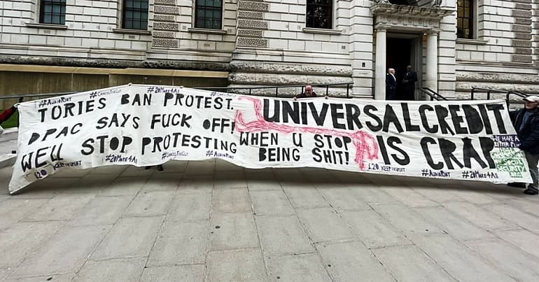 A DPAC banner outside the Treasury