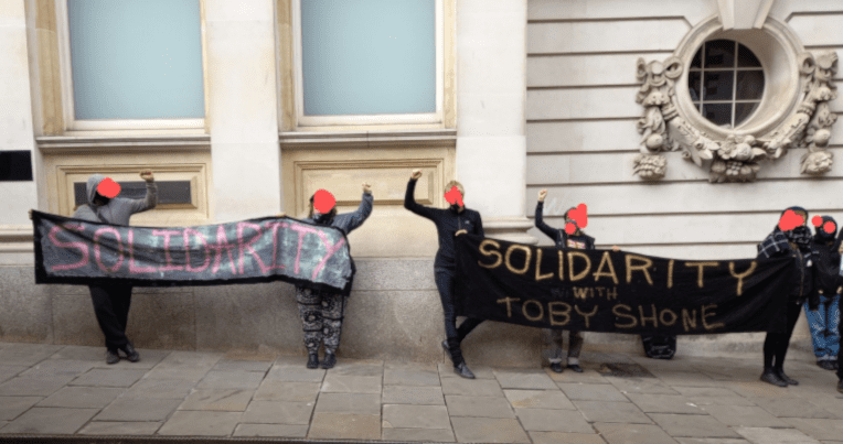 Support demonstration for Toby Shone