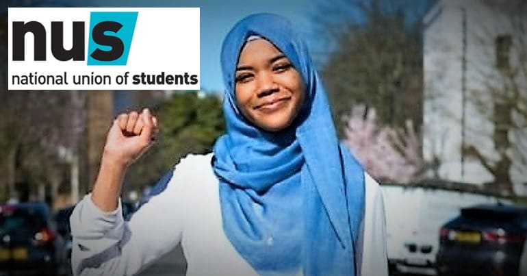 Shaima Dallali and the NUS logo