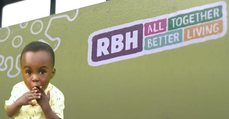 Awaab Ishak and RBH's logo