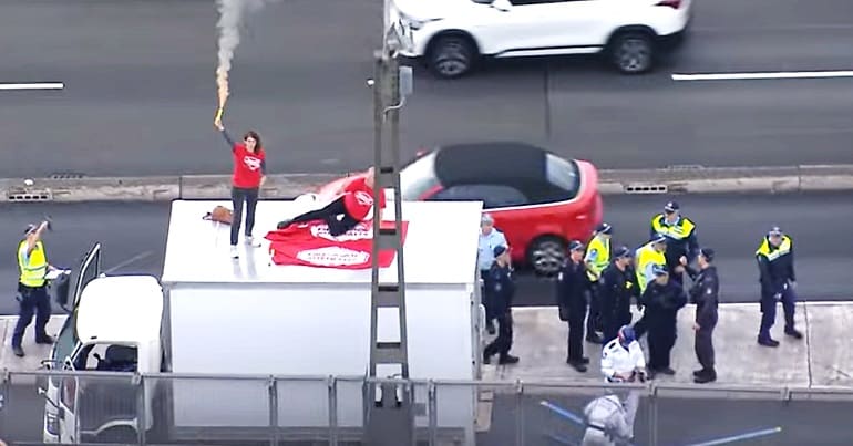 A picture of a climate protest in Sydney