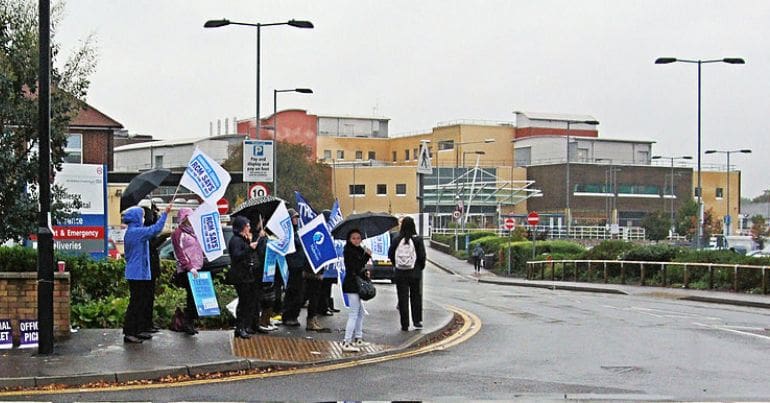 As heroic nurses go out on strike, one hospital trust promises scabs a 50% pay enhancement