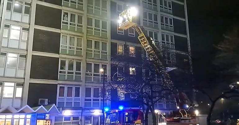 The fire at Kenneth Robbins House in Haringey