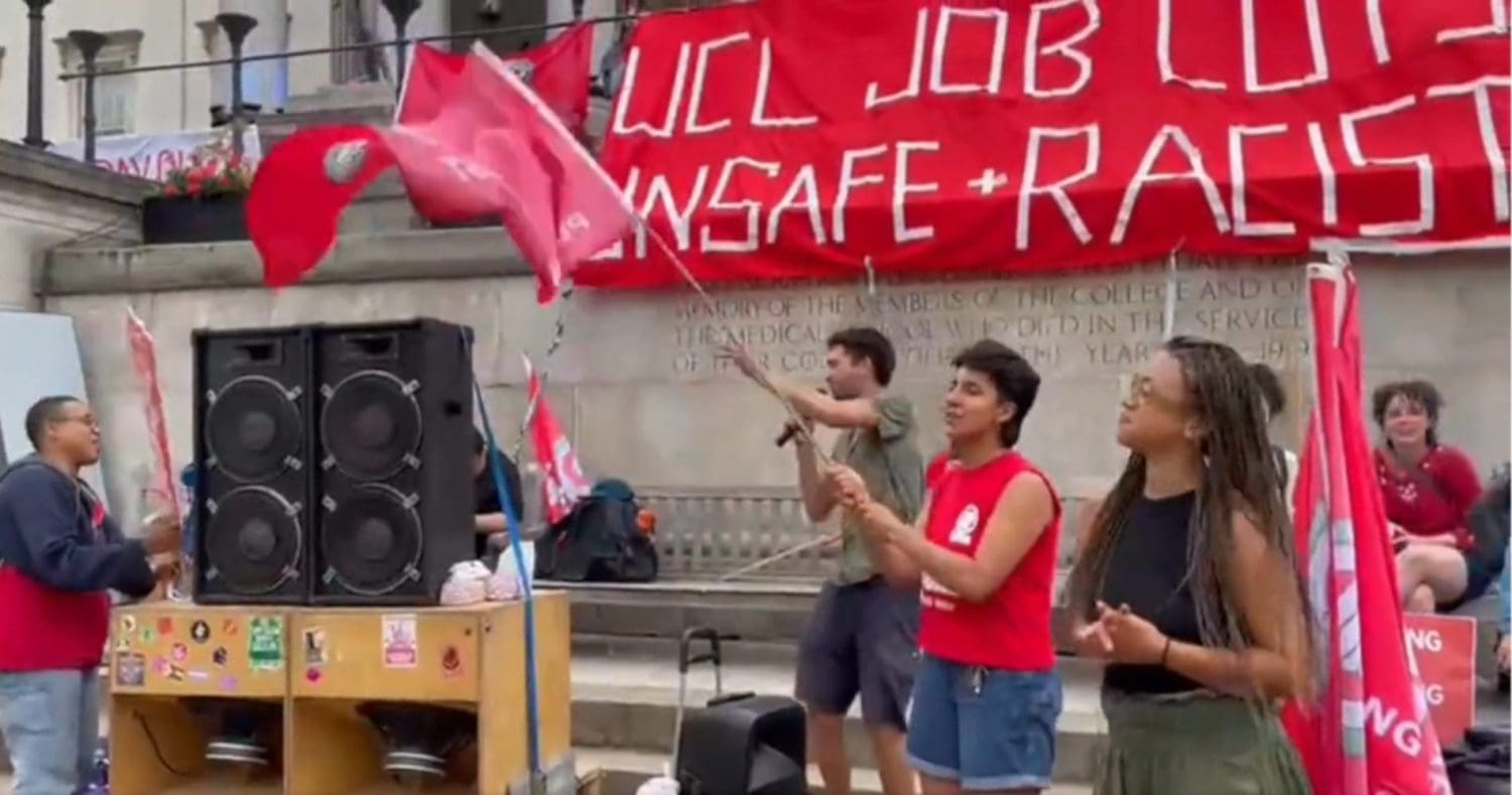 UCL Security guards solidarity demo