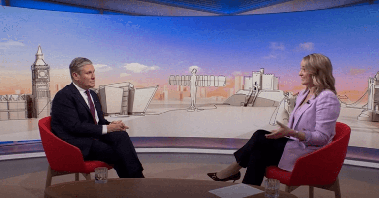 Keir Starmer and Laura Kuenssberg