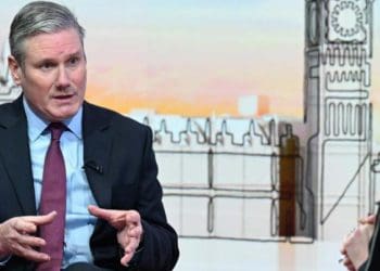 Keir Starmer being interviewed by Laura Kuenssberg