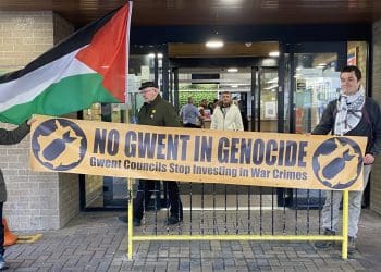 protest in Wales over council pension fund