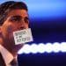 Rishi Sunak with a Not for EU label over his mouth